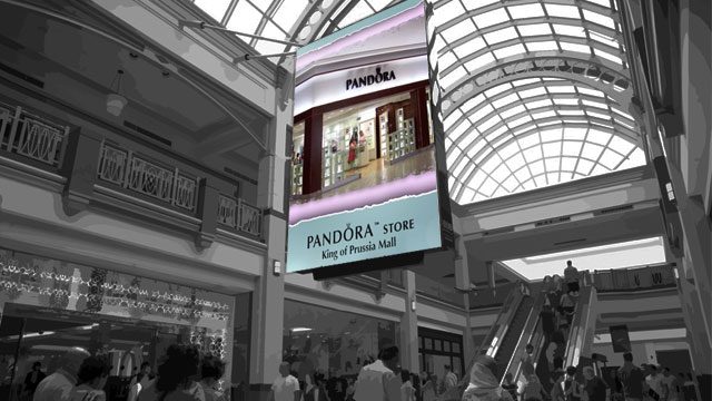 Pandora Billboard in a mall.